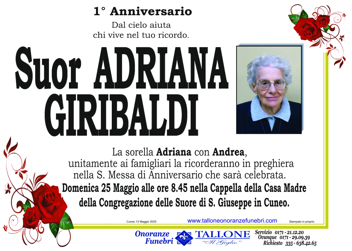 Suor Adriana Giribaldi